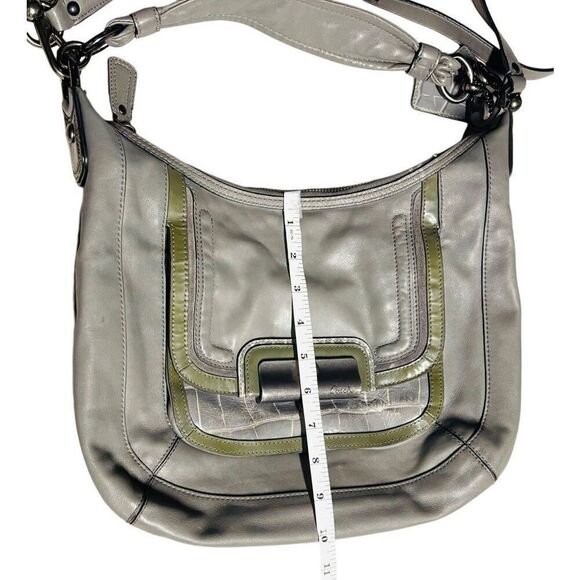 Coach Kristin Spectator 18287 Crocadile Style Leather Putty Gray Shoulder Bag - Picture 8 of 8